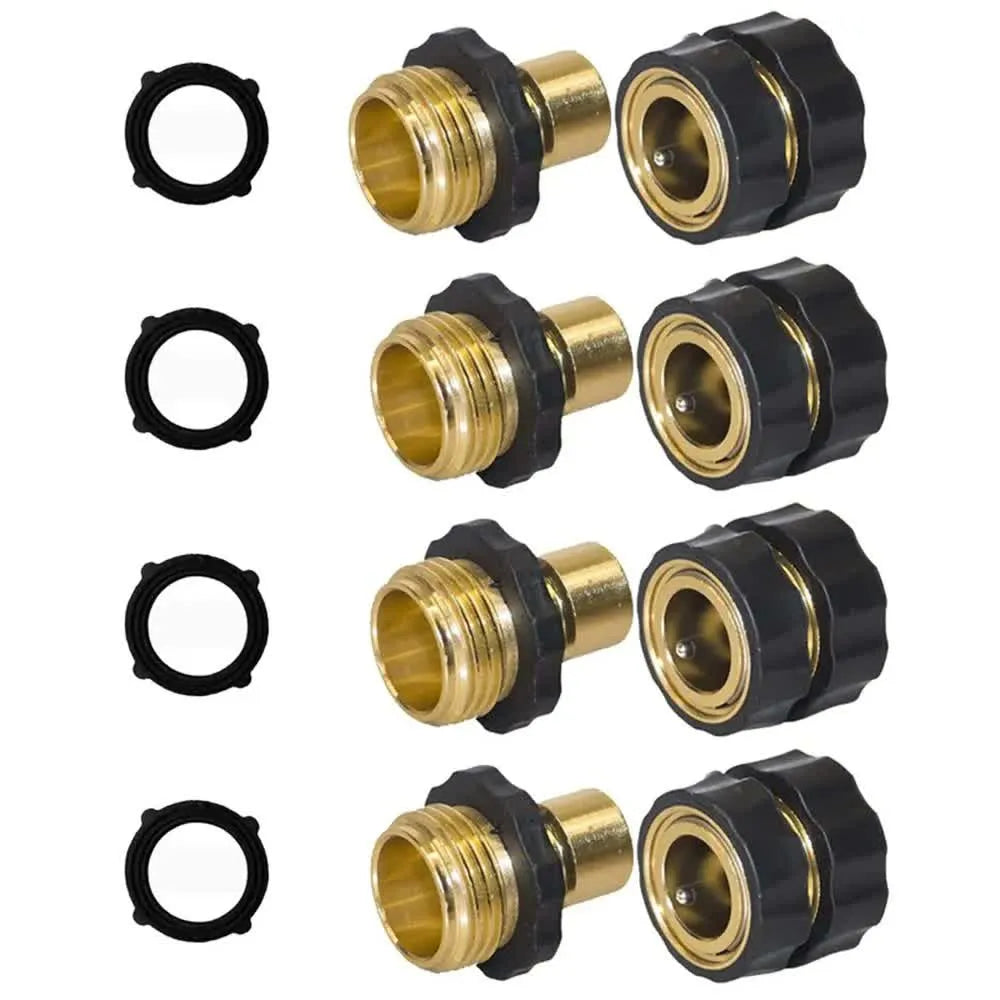 Leak-Resistant Garden Hose Quick Connector Set