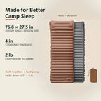Ultralight 4-Inch Camping Mattress with Built-In Foot Pump
