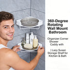 🚿 360-Degree Rotating Wall Mount Bathroom Organizer