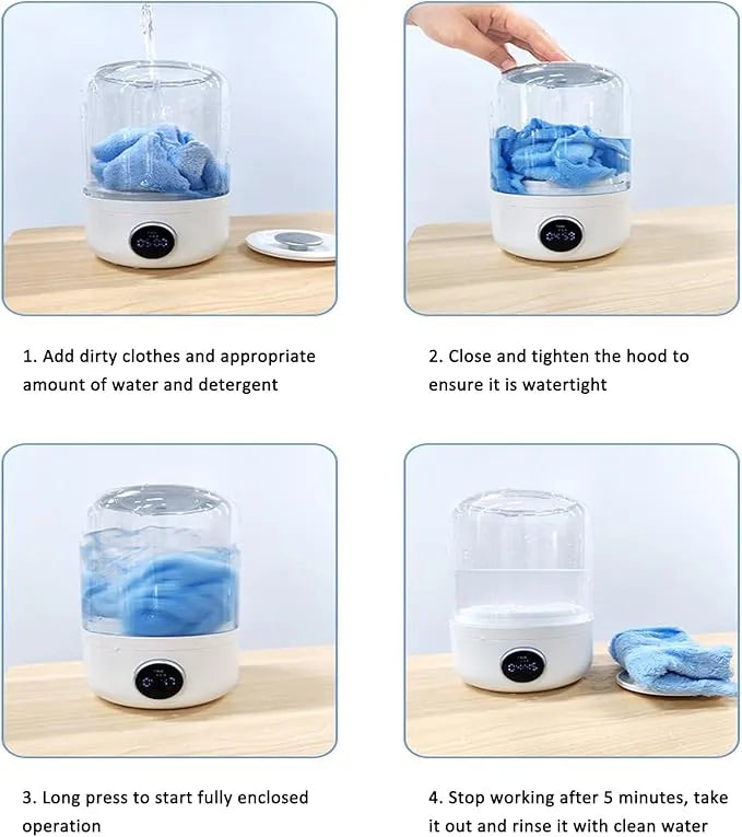 Mini Portable Underwear Washer - Ultrasonic Cleaning for Your Delicates