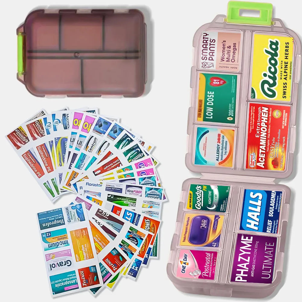 147 Pcs Medicine Labels, DIY Mini Pill Case Labels
