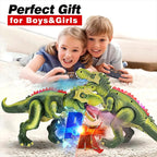 🦖 Remote Control T-Rex Dinosaur Toy – Walking Robot with Lights, Mist & Roar