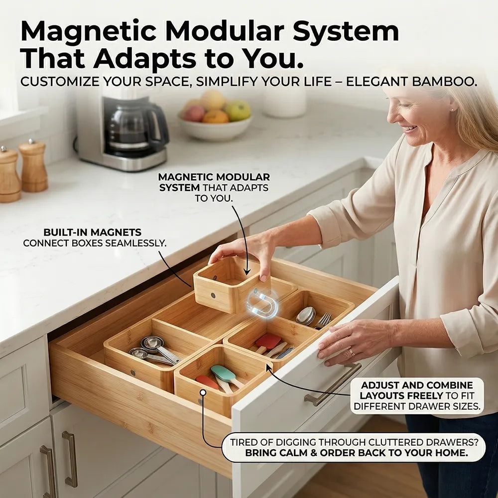 🧺 Modular Drawer Organizer Set – Clean Space, Clear Mind