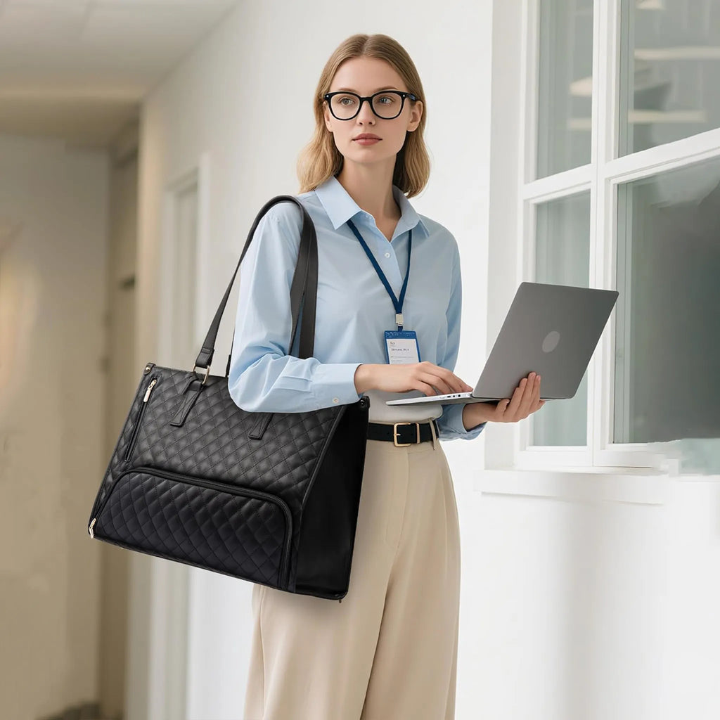 🖤Large capacity insulated handbag, can hold a laptop and lunchbox