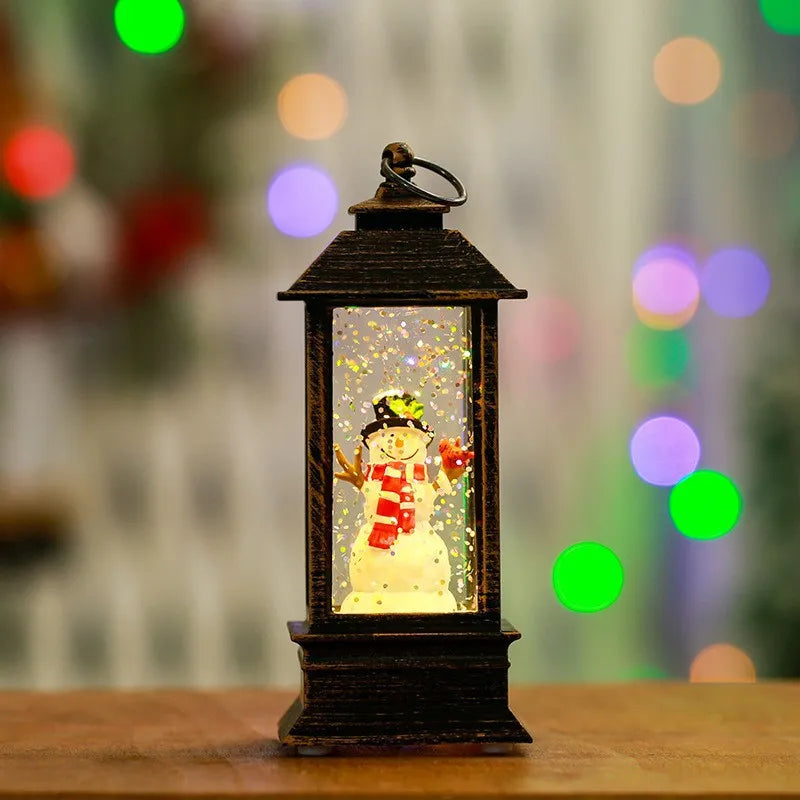 Christmas tree snow globe - glittering winter snow phone booth
