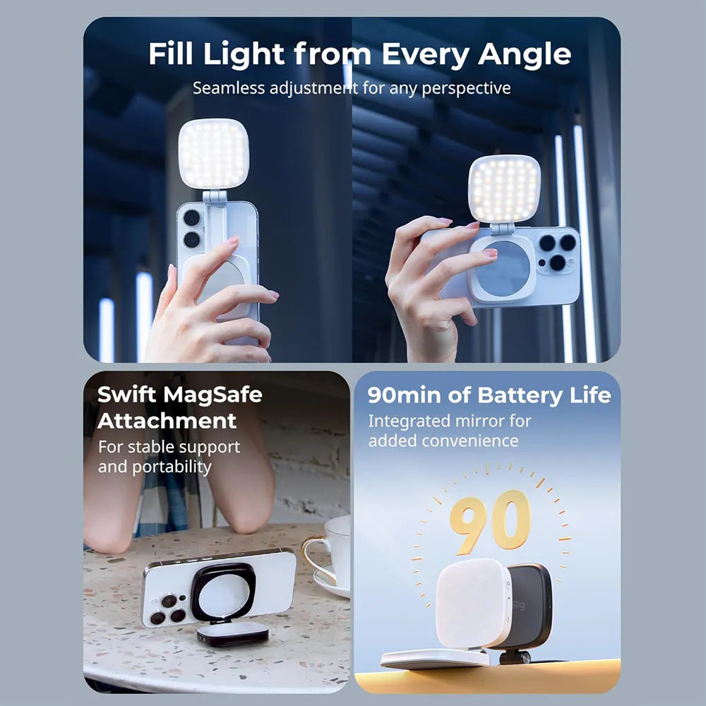 ✨ Magnetic Selfie Fill Light with Mirror