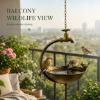 🐦 Vintage Outdoor Bird Bath & Feeder