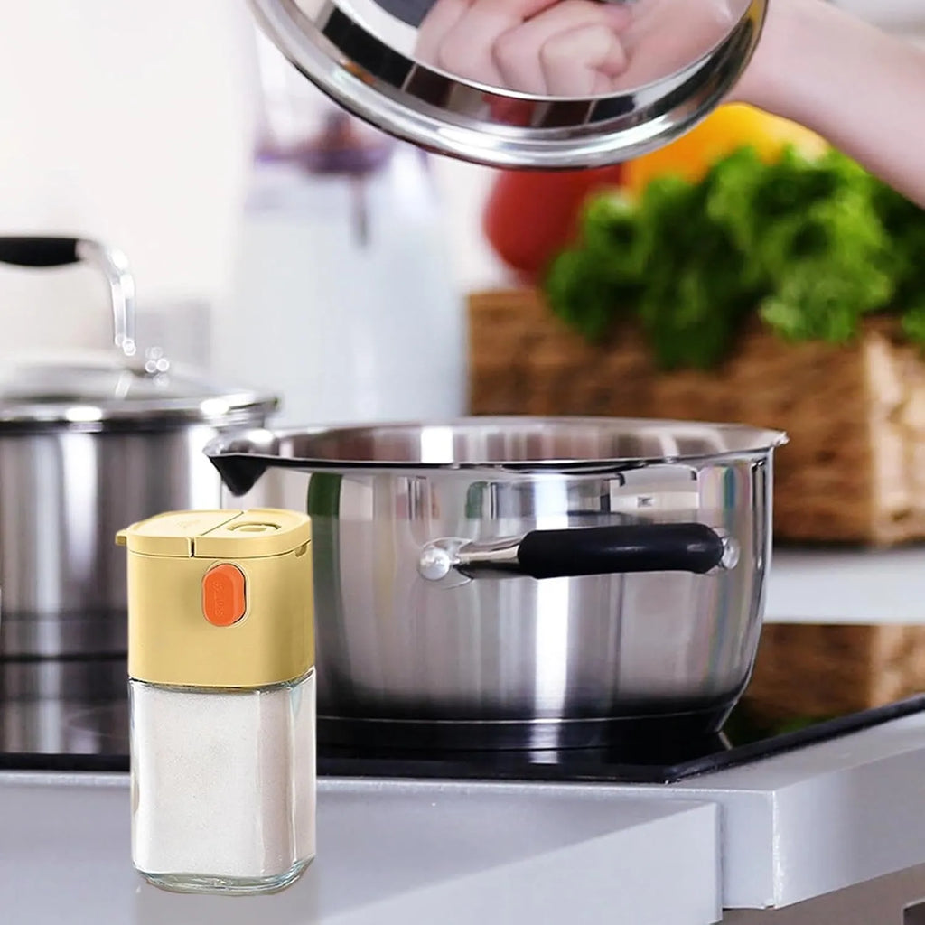 2PCS Smart Salt & Spice Dispenser – Precision Seasoning with One-Touch Control