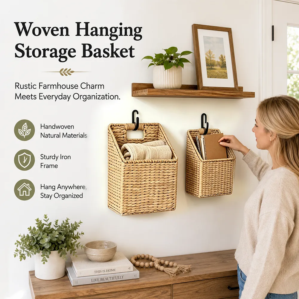 🌿 Woven Hanging Storage Basket