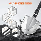 Ultimate All-in-One Folding Shovel Kit – Knife, Fire Starter, Compass & More for Outdoor Adventures