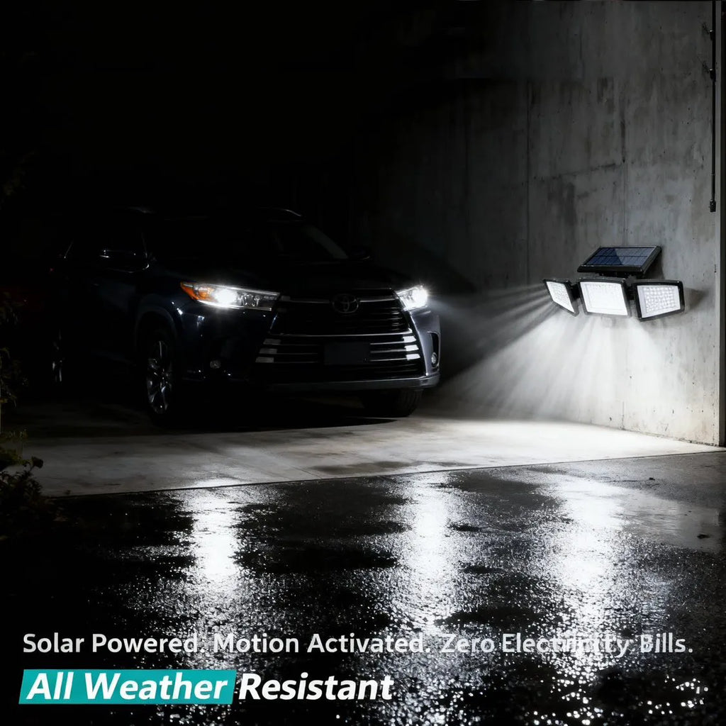 ☀️Motion Sensor Solar Security Light – 3000 Lumens, 210 LEDs, Remote-Controlled, IP65 Waterproof