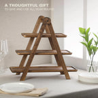 🌿 Wooden three-tiered tray stand