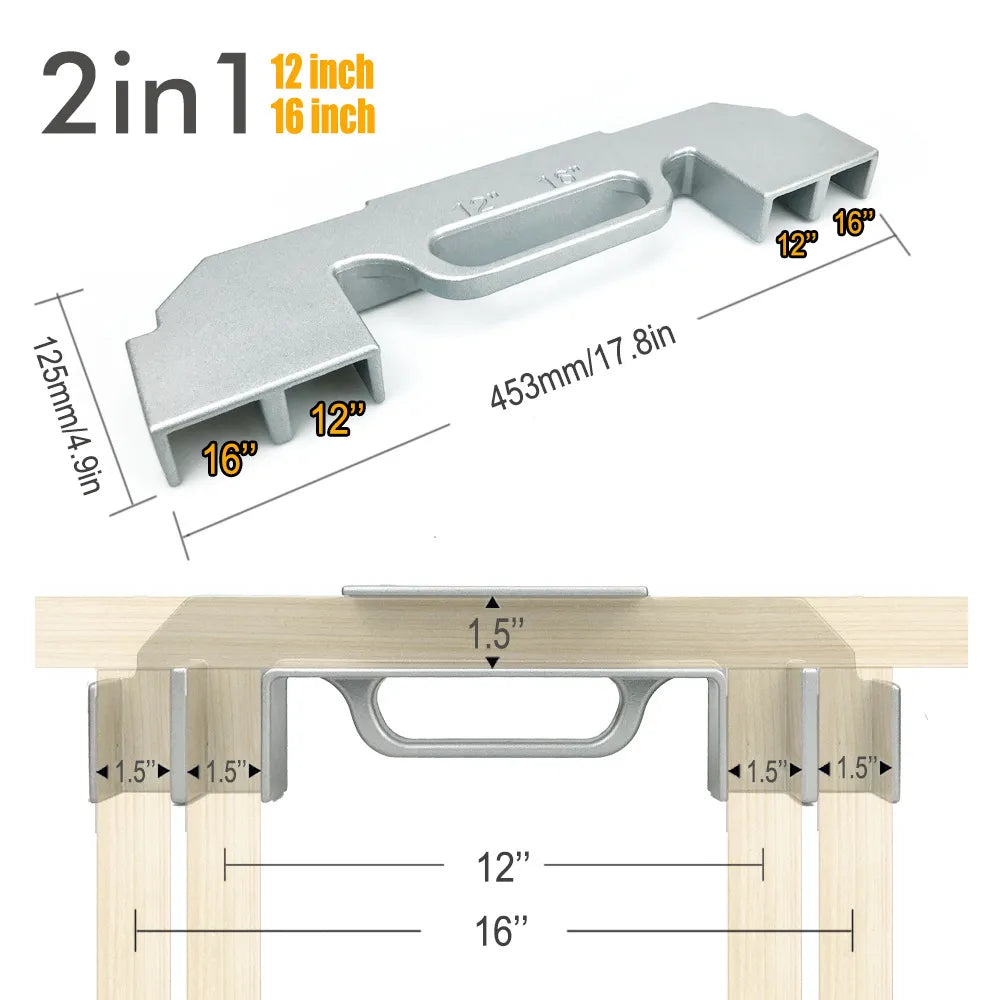 Quick-Set Stud Spacing Framing Jig