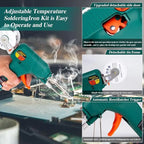 Digital Soldering Gun Kit with Adjustable Temperature (180°C–520°C), Internal Heating, LED Display & Auto Feed