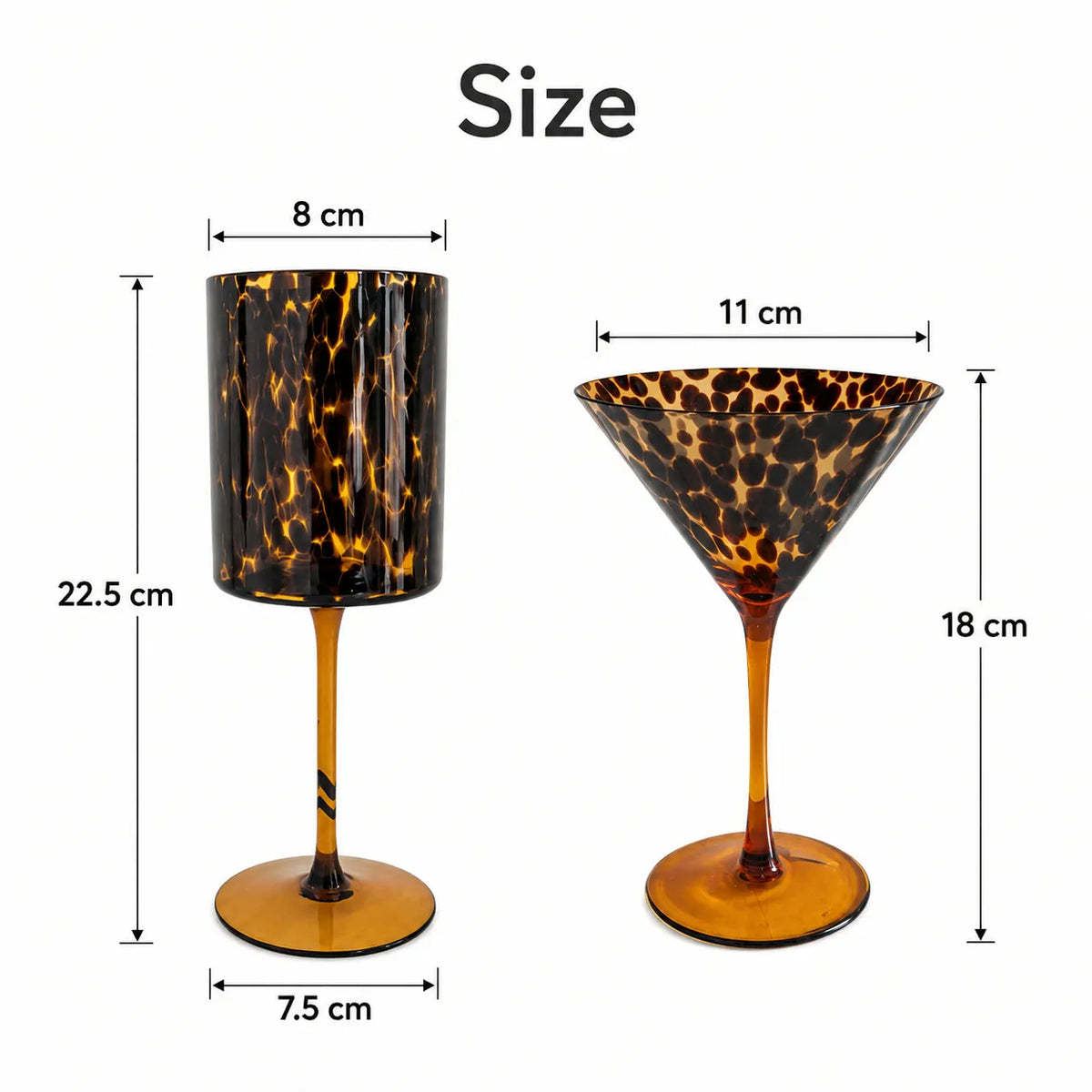 Amber Tortoiseshell Cocktail & Wine Glass