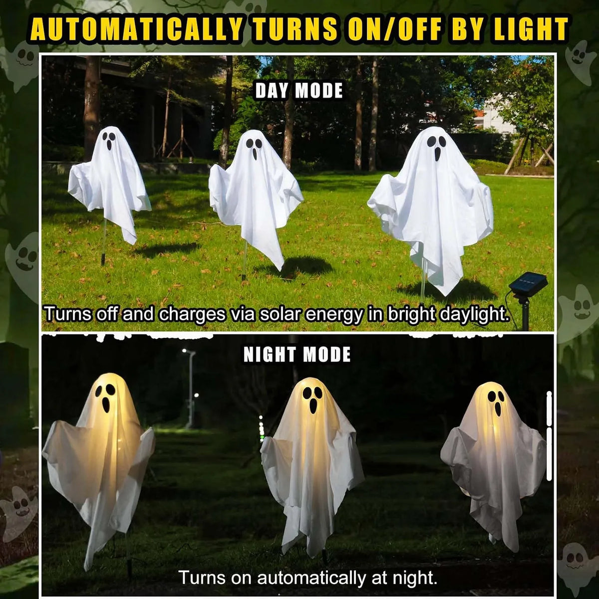 Solar-Powered Floating Ghost Pathway Lights