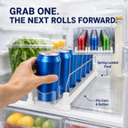 Spring-Loaded Refrigerator Drink Organizer