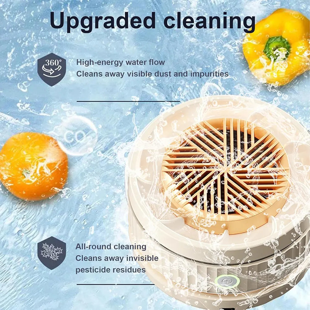 🥗 Vegetable Washing Machine – USB Rechargeable Produce Cleaning Device