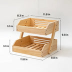 2-Tier Bamboo Countertop Organizer