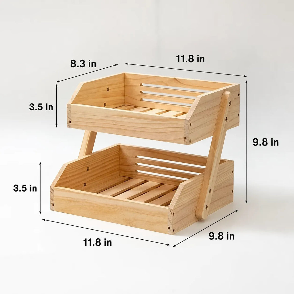 Two-tier organizer dimensions in inches