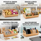 🌿 Bamboo Storage Boxes – Pantry & Kitchen Organizers
