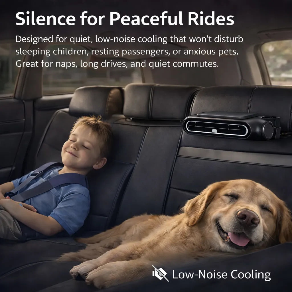 Universal Cordless Car Seat Cooling Fan (For Front or Back Seat Cooling)🌬️🚗