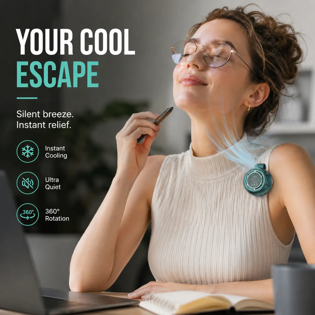 ❄️ Portable Silent Mini Bladeless Clip-On Fan