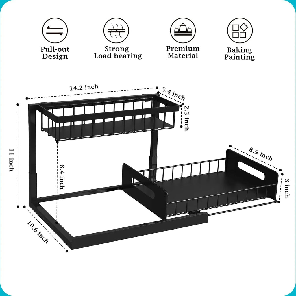 L-Shaped Pull-Out Under-Sink Organizer