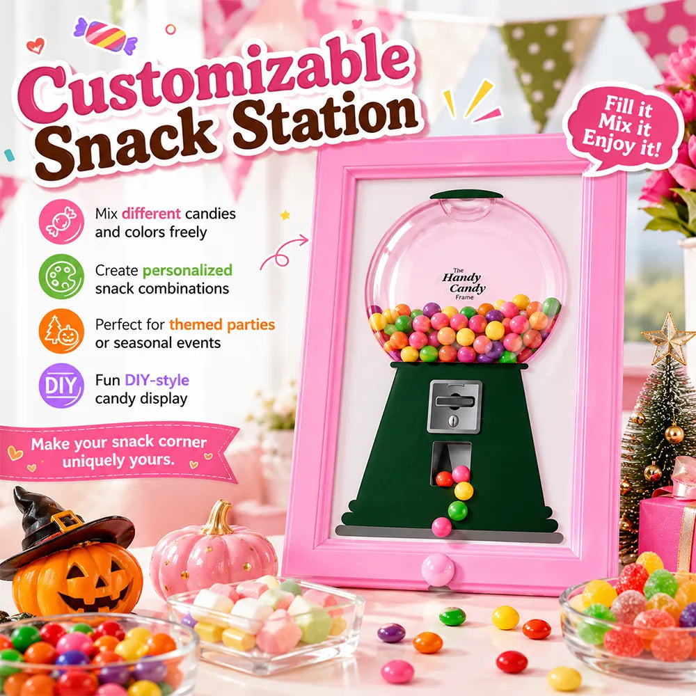 🍬 Wall-Mounted Candy Dispenser Frame – Fun Framed Snack Organizer