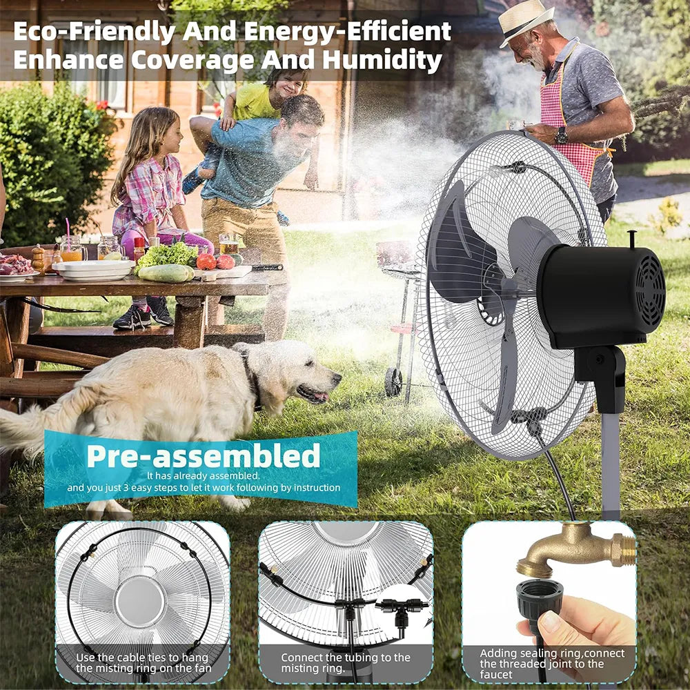 💦☀️Outdoor Spray Cooling System – 75FT DIY Misting Kit for Instant Summer Relief