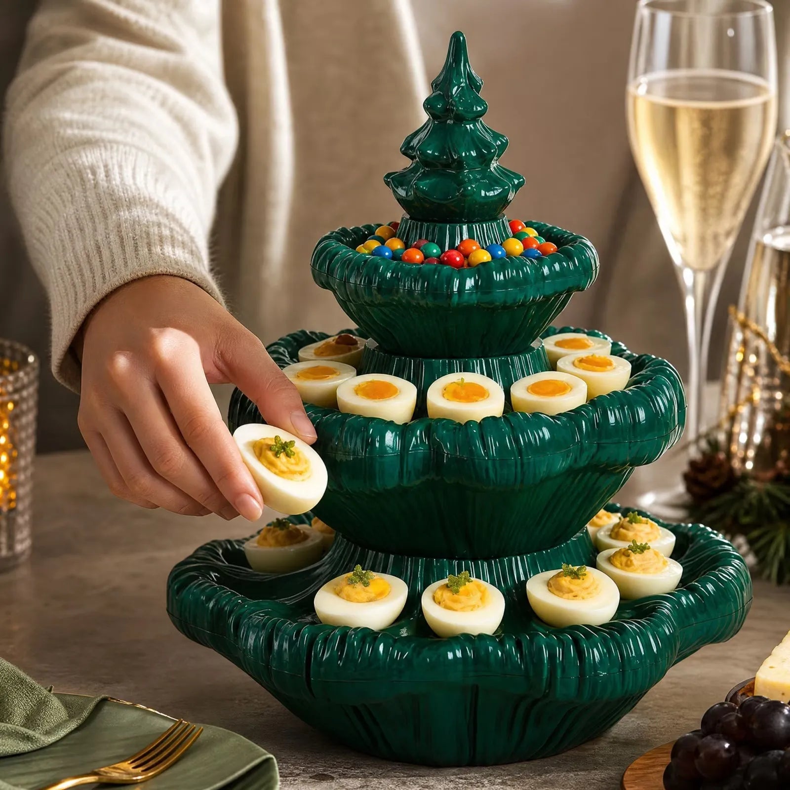 Festive 3-Tier Christmas Tree Serving Platter