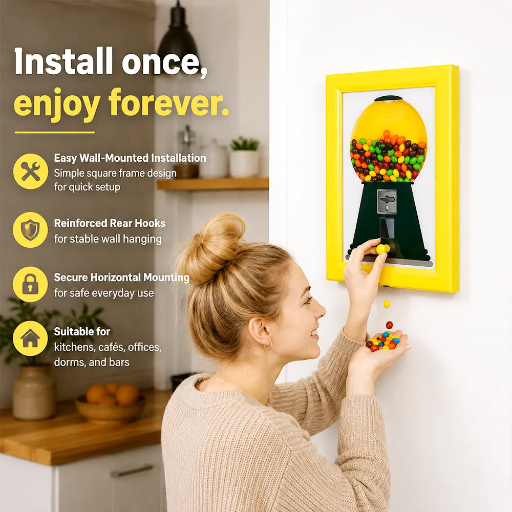 🍬 Wall-Mounted Candy Dispenser Frame – Fun Framed Snack Organizer