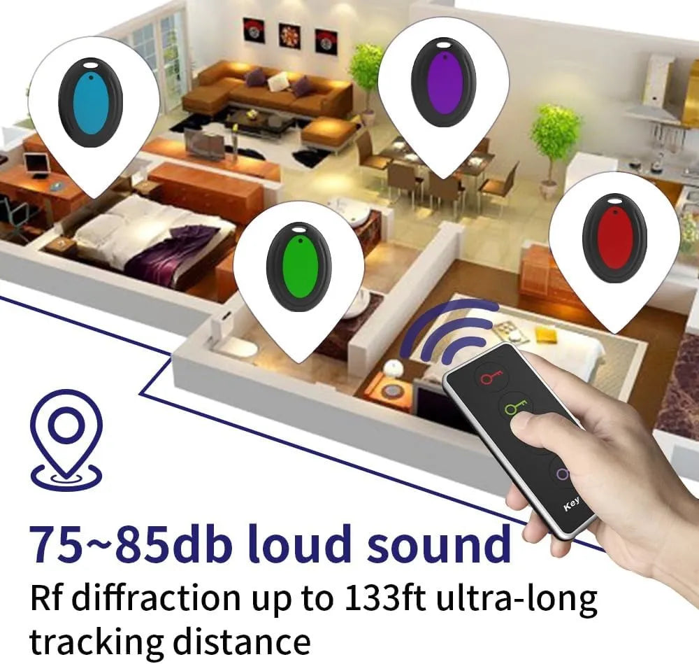 🔑 Wireless Key Finder with Sound & Light – 1 Transmitter + 4 Receivers