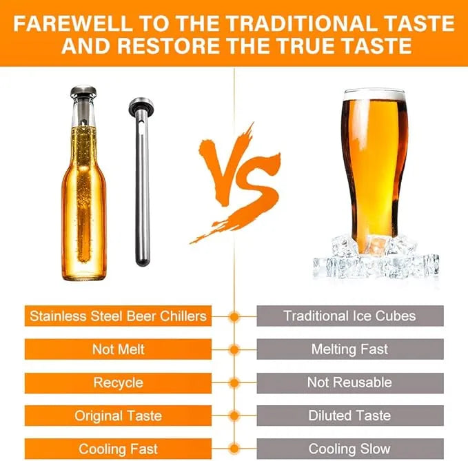 🧊 Chill Your Beer Instantly – Stainless Steel Beer Chiller Sticks with Built-in Bottle Opener 🧊