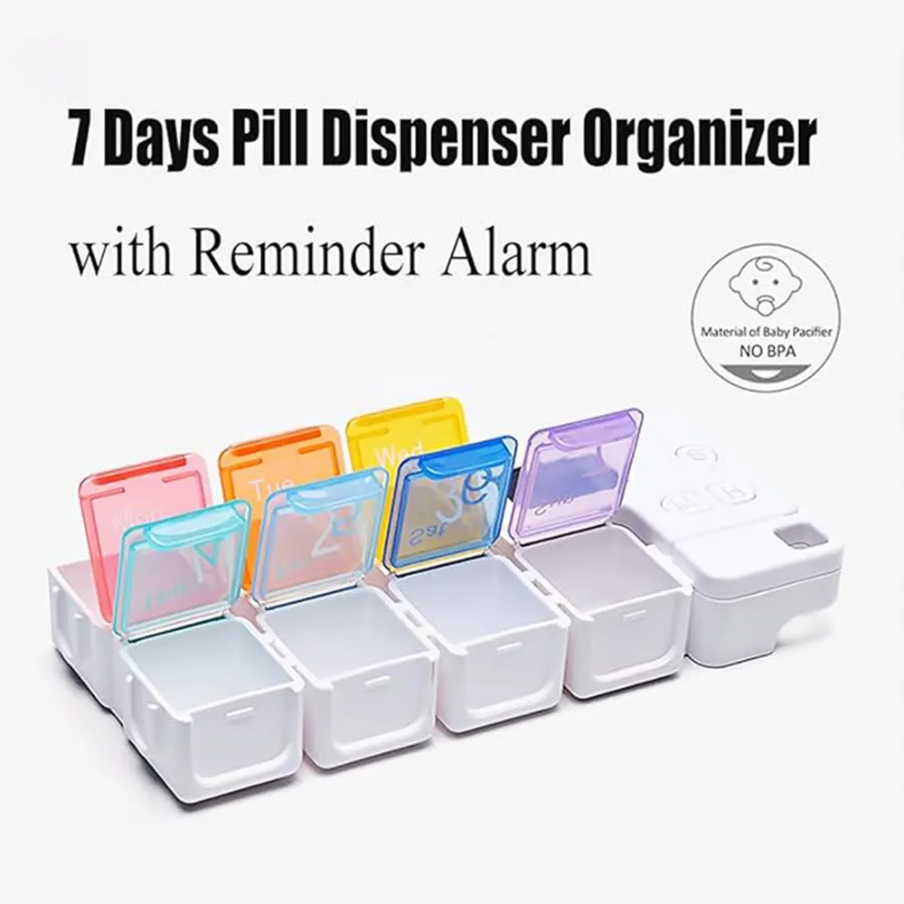 7-Day Pill Organizer with Reminder Alarm