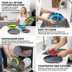 🧺 Foldable Drain Basket with Self-Draining Base