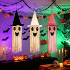 31.5-Inch Light-Up Tassel Ghost Witch Hat Halloween Decoration