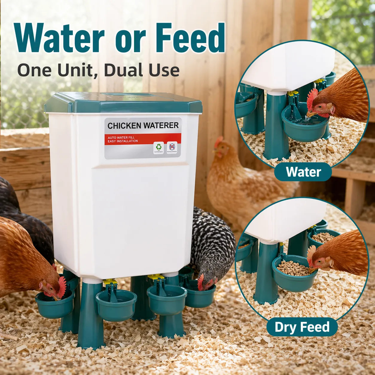 🐔 Hanging Automatic Chicken Feeding & Watering System 🔥