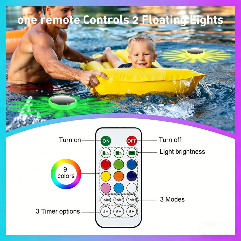 🌈 Solar Floating Pool Light – Remote-Controled RGB Waterproof Pool Light