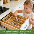 Expandable Bamboo Drawer Organizer – Versatile Compartment Storage🌿🗂️