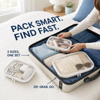 Clear Hard-Shell Zip Organizer Set