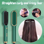 ✨ 2-In-1 Negative Ion Hair Straightener Brush