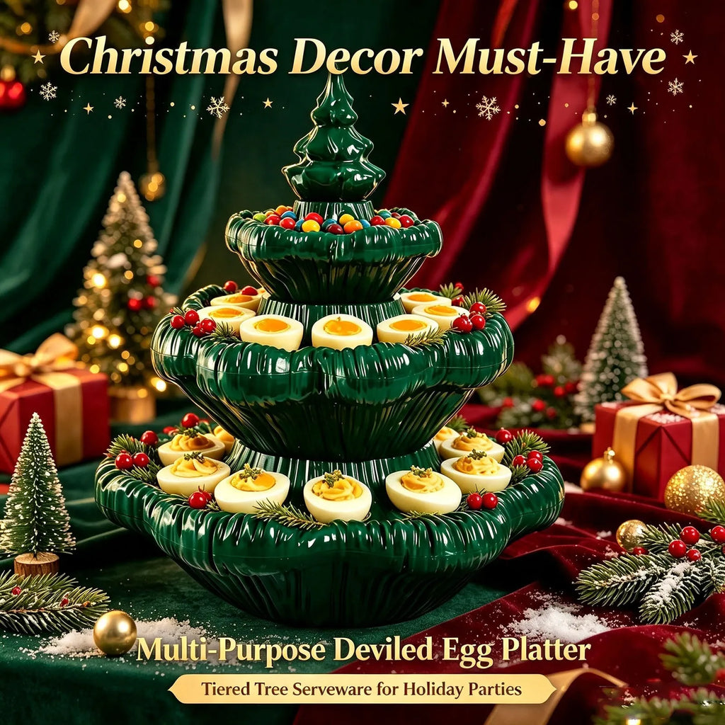 Festive 3-Tier Christmas Tree Serving Platter