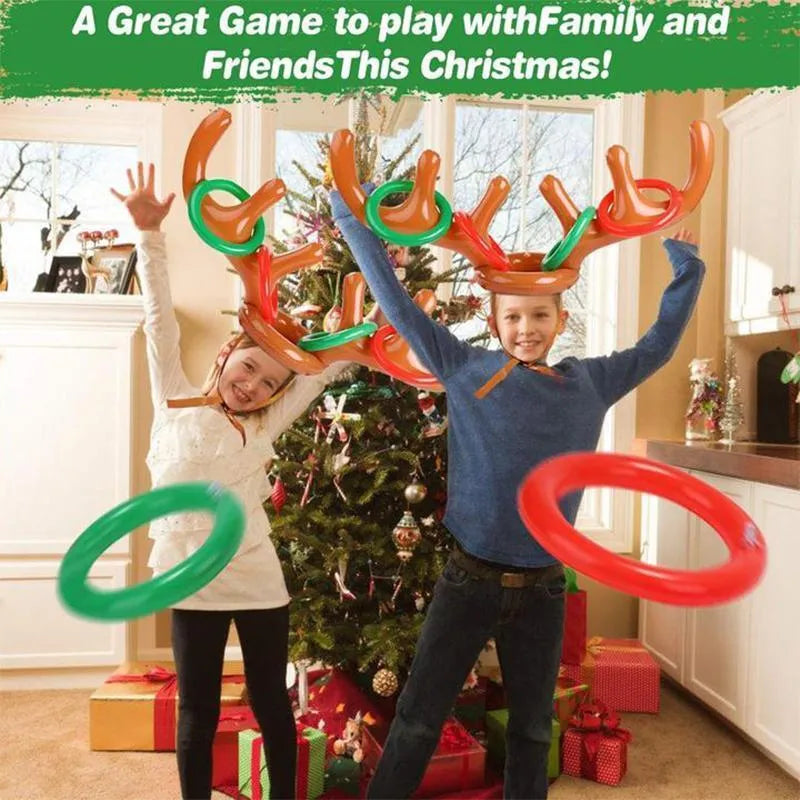🎄Weihnachtsaktion t - Weihnachts-Rentier-Geweih-Ringwurfspiel