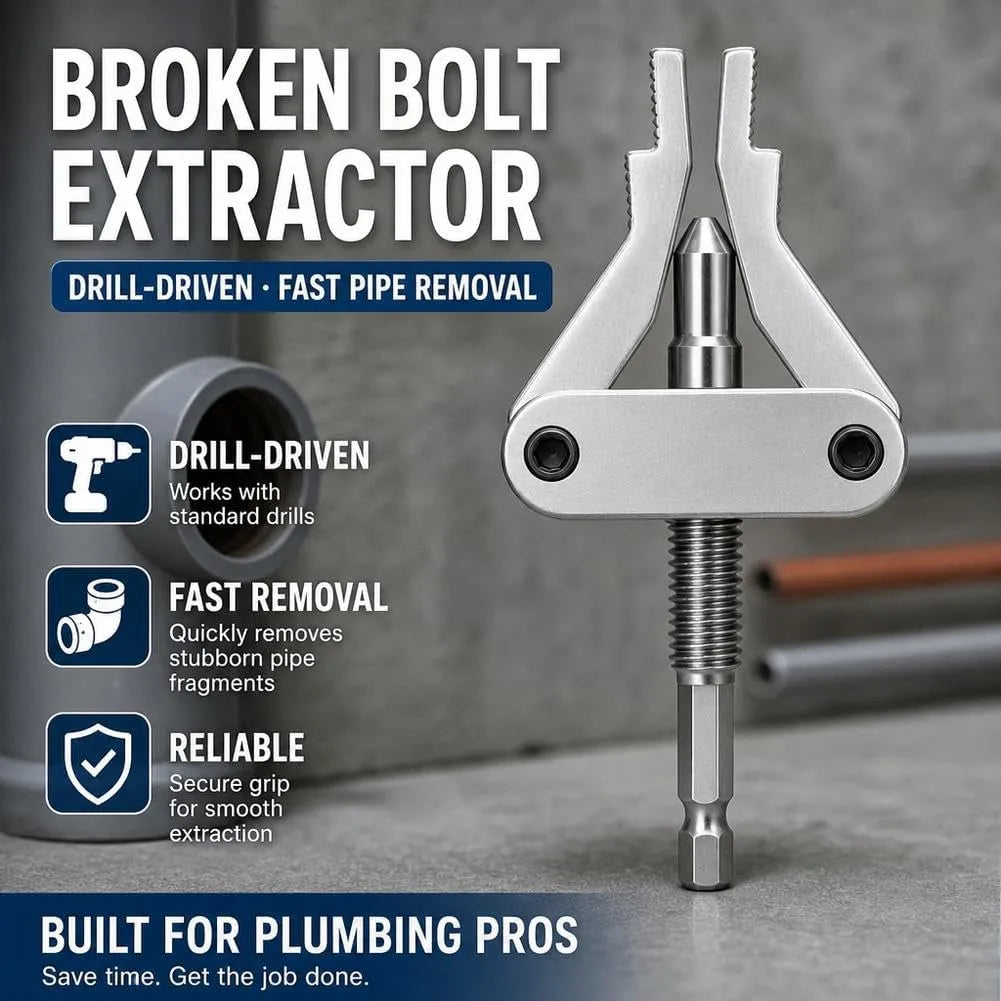 Drill-Powered Broken Pipe Thread Extractor