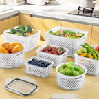 🥗 Refrigerator Draining Storage Basket – Fresh Food Organizer Box