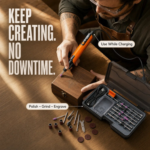 6-Speed Cordless Rotary Tool Kit with Digital Display