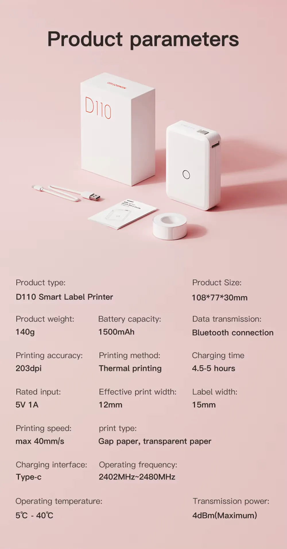 Portable Inkless Label Printe