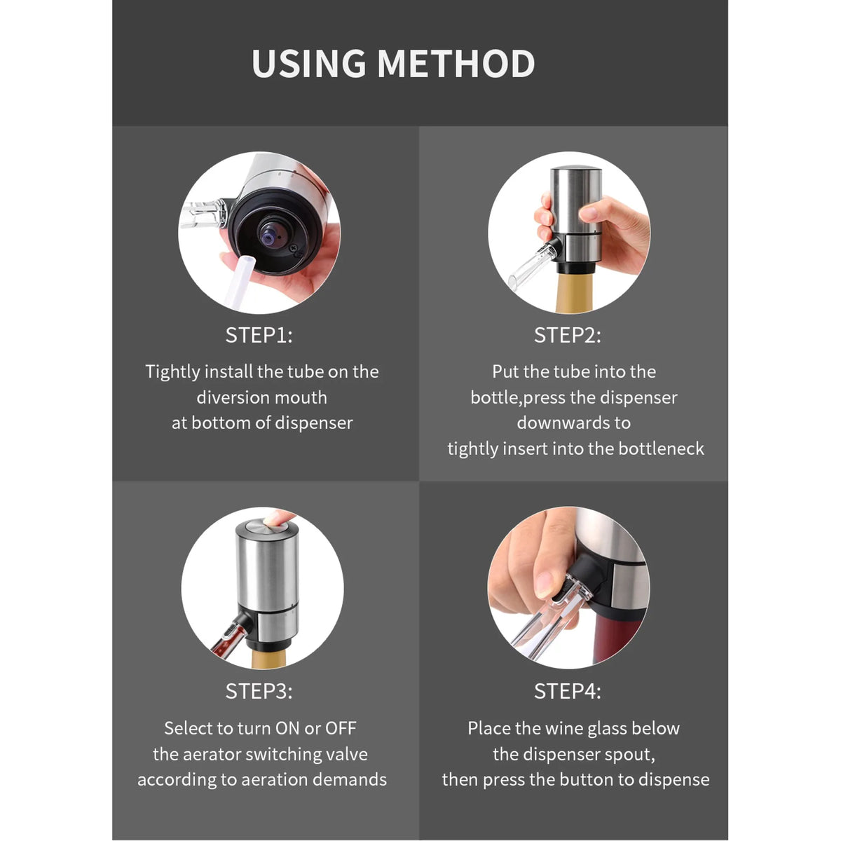 Instant Elegance: Electric Wine Aerator & Dispenser for Perfectly Poured Flavor