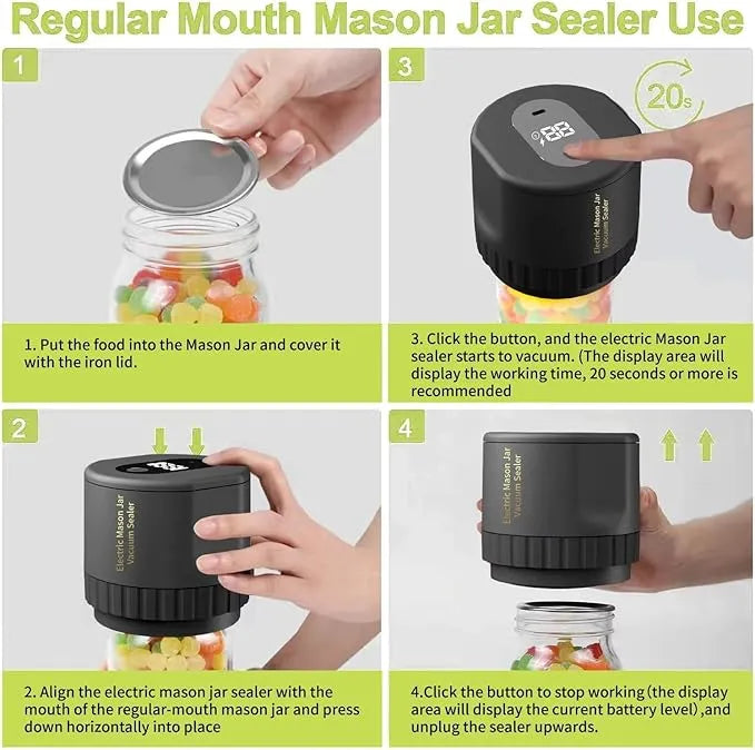 Electric Mason Jar Vacuum Sealer Kit